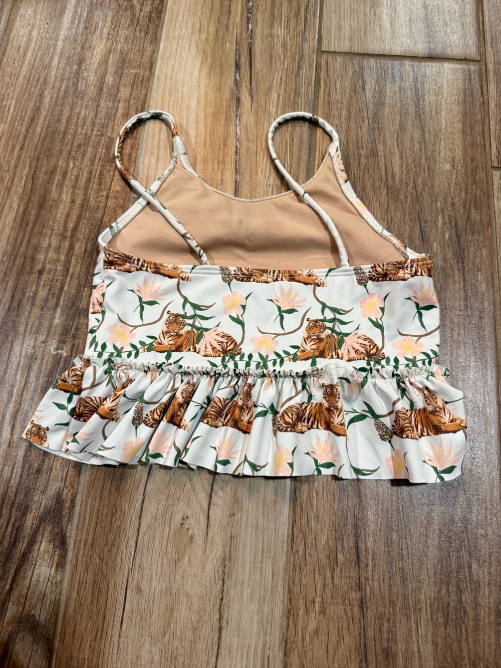 Kortni Jeane Girls Tigers Peplum Swimsuit Top - Picture 2 of 4